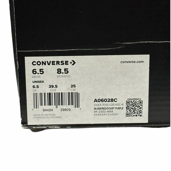 Rare CONVERSE CHUCK 70 DE LUXE 6.5 Men Shoes Heel Boots Platform Glitter A06028C - Picture 8 of 13